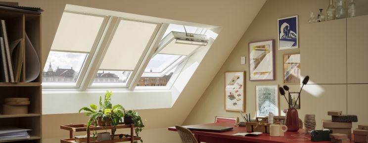 VELUX nature collection translucent roller blinds for roof windows yellow